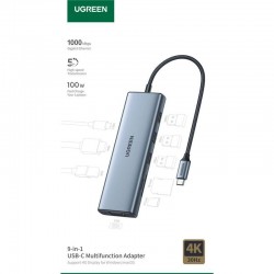 Ugreen 9v1 priklopna postaja 4K@30Hz s PD (15600)