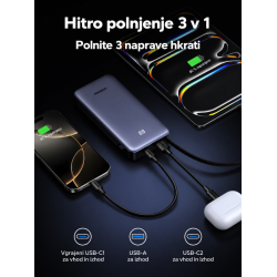 Ugreen 45W 20000mAh prenosna baterija z vgrajenim kablom (55988)