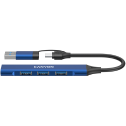 CANYON hub DS-02 4in1 USB-A/C Blue (CNS-TDS02BL)