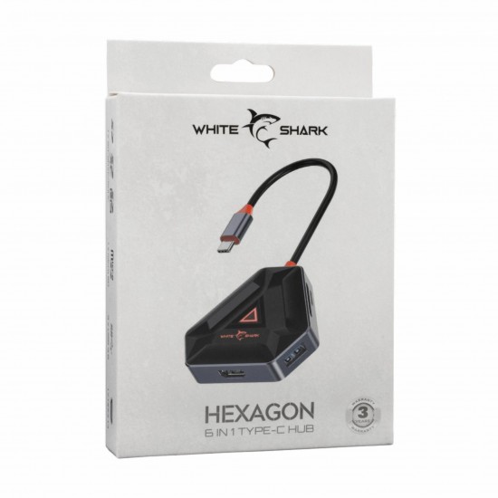 WHITE SHARK hub USB 3.1 TipC 3xA + HDMI, HEXAGON