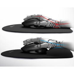 Natec CHIPMUNK 2v1 komplet / set podloga za miško in zapestja, ergonomska, spominska pena, univerzalna velikost, nedrseča, črna