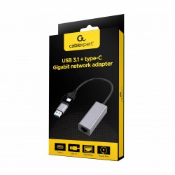 Cablexpert pretvornik USB 3.1 TipA/TipC Mrežni UTP Giga A-USB3AC-LAN-01