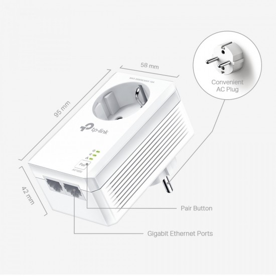 TP-LINK TL-PA7027P Kit AV1000 2xGigabit powerline adapter