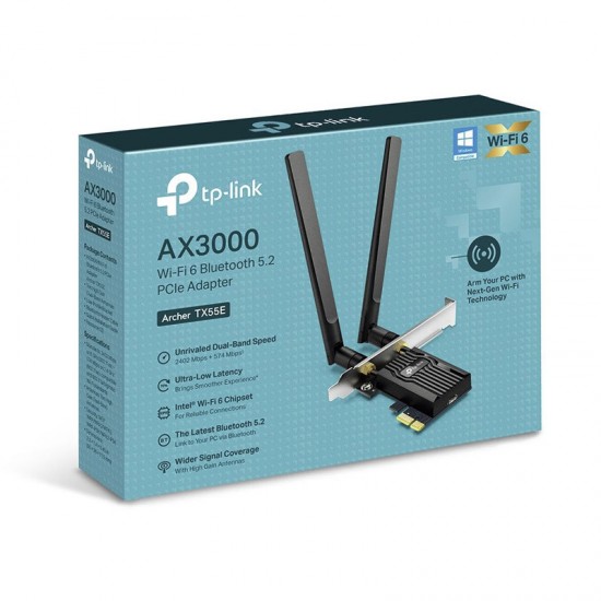TP-LINK Archer TX55E AX3000 Wi-Fi 6 Bluetooth 5.0 PCIe mrežna kartica