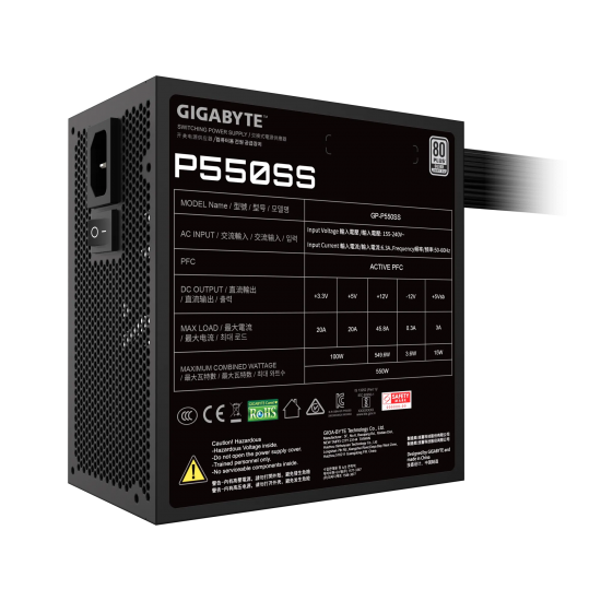 Gigabyte napajalnik P550SS 550W 80 Plus Silver