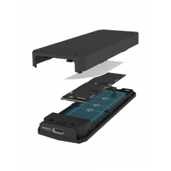 IcyBox IB-1805ML-CU31 ohišje za M.2 NVMe SSD z vmesnikom USB-C 3.2 Gen 2 in RGB lučmi
