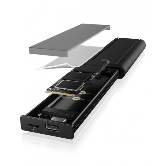 IcyBox IB-1807MT-C31 ohišje za 1xM.2 NVMe SSD z vmesnikom USB-C 3.2 in zaščito pred pisanjem
