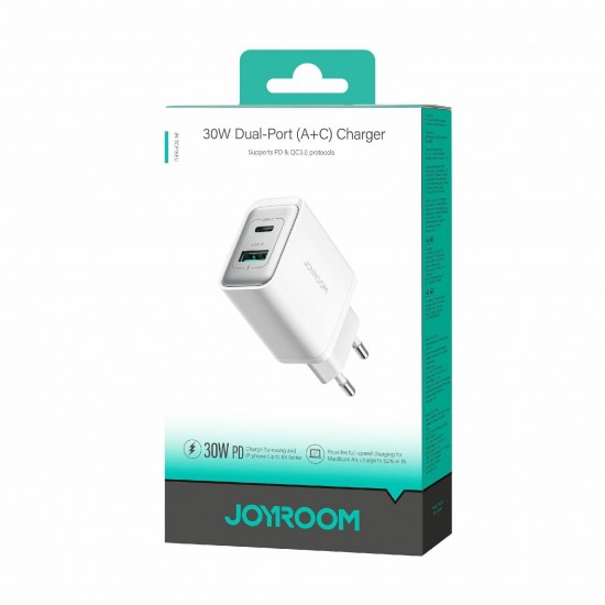 Joyroom polnilec 30W USB TipC TipA GaN QC PD (JR-TCF15)