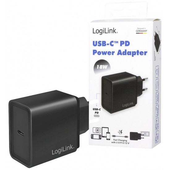 Polnilec 100-240V => 1x USB-C 18W LogiLink (PA0258)
