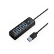 USB hub s 4 vhodi, USB 3.0, 0.15m, črn, ORICO PW4U-U3-015
