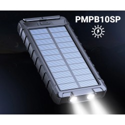 Platinet PMPB10SP solarni power bank, 10.000mAh, solarno polnjenje, USB / Type-C / microUSB, kompas, LED svetilka