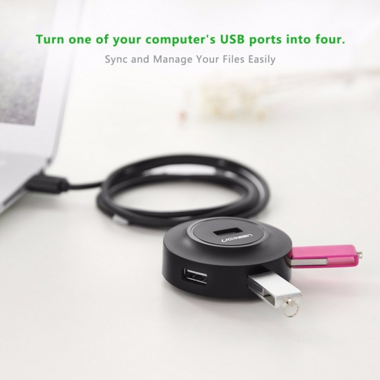 Ugreen USB 2.0 4 port HUB, 1m (20277)