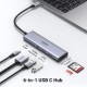 Ugreen 6v1 USB-C HUB 4K HDMI+čitalec kartic+2xUSB+PD 100W (60384)