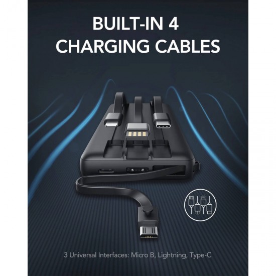 Veger C20 20000mAh prenosna baterija z vgrajenimi kabli