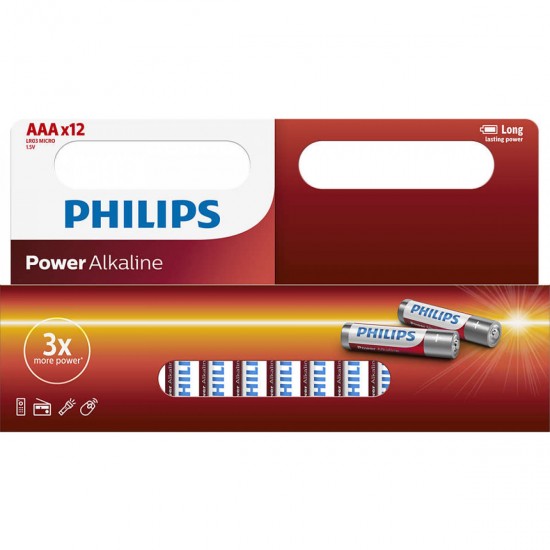 Philips baterija LR03 (AAA) Power Alkaline, Blister 12kos