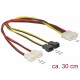 Delock adapter DC 2x Molex M - 6pin za grafične kartice PCI-express 0,15m