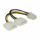 Delock adapter DC 2x Molex M - 6pin za grafične kartice PCI-express 0,15m