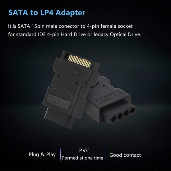 SATA adapter SATA 15-Pin Male/Molex Female