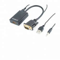 Adapter VGA M - HDMI Ž + avdio, Gembird