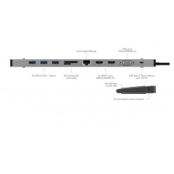 IcyBox IB-DK2106A-CPD priklopna postaja s Power Delivery 100W