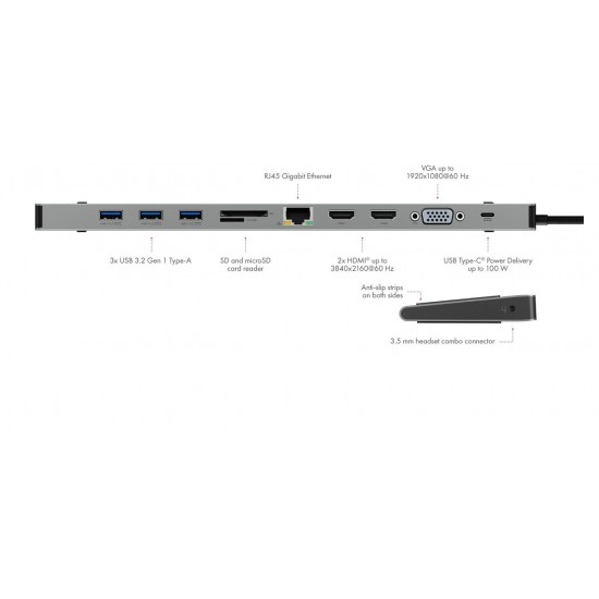 IcyBox IB-DK2106A-CPD priklopna postaja s Power Delivery 100W