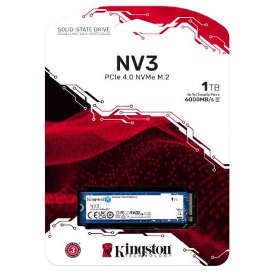 Kingston NV3 1TB M.2 80mm PCI-e 4.0 x4 NVMe, SSD (SNV3S/1000G)