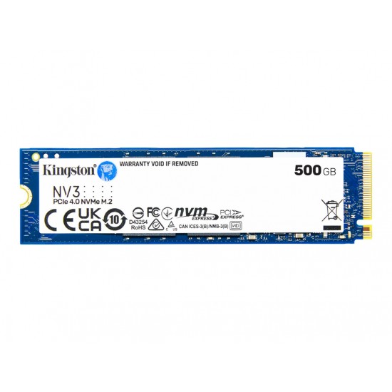 Kingston NV3 500GB M.2 80mm PCI-e 4.0 x4 NVMe, SSD (SNV3S/500G)