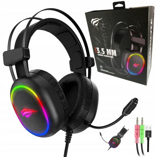 HAVIT Gamenote RGB LED slušalke z mikrofonom HV-H2016d